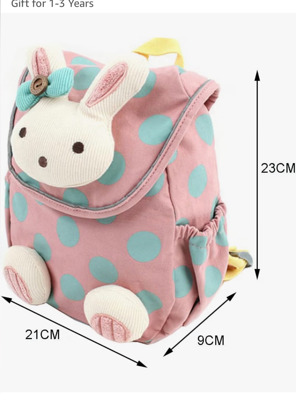 Pink Polka Dot Bunny Kids Backpack